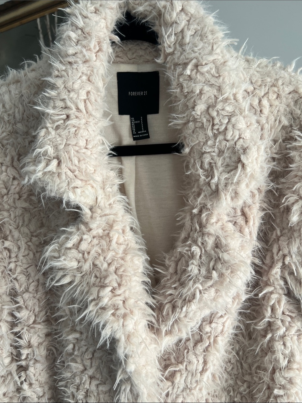 Forever 21 Plush Faux-Fur Teddy Jacket in Cream - Picture 4 of 7
